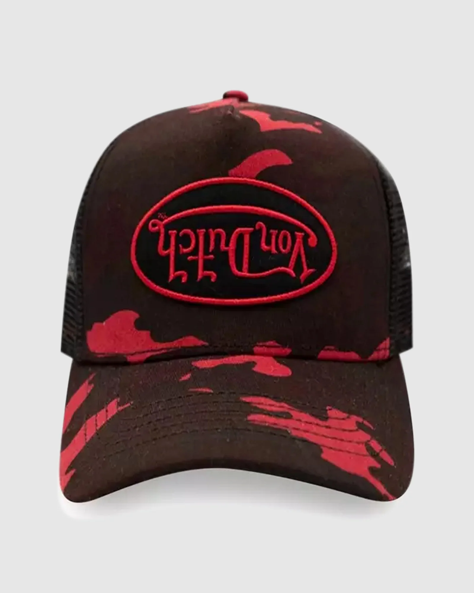 Upside Down Von Dutch Red Camo Trucker Cap - Image 2
