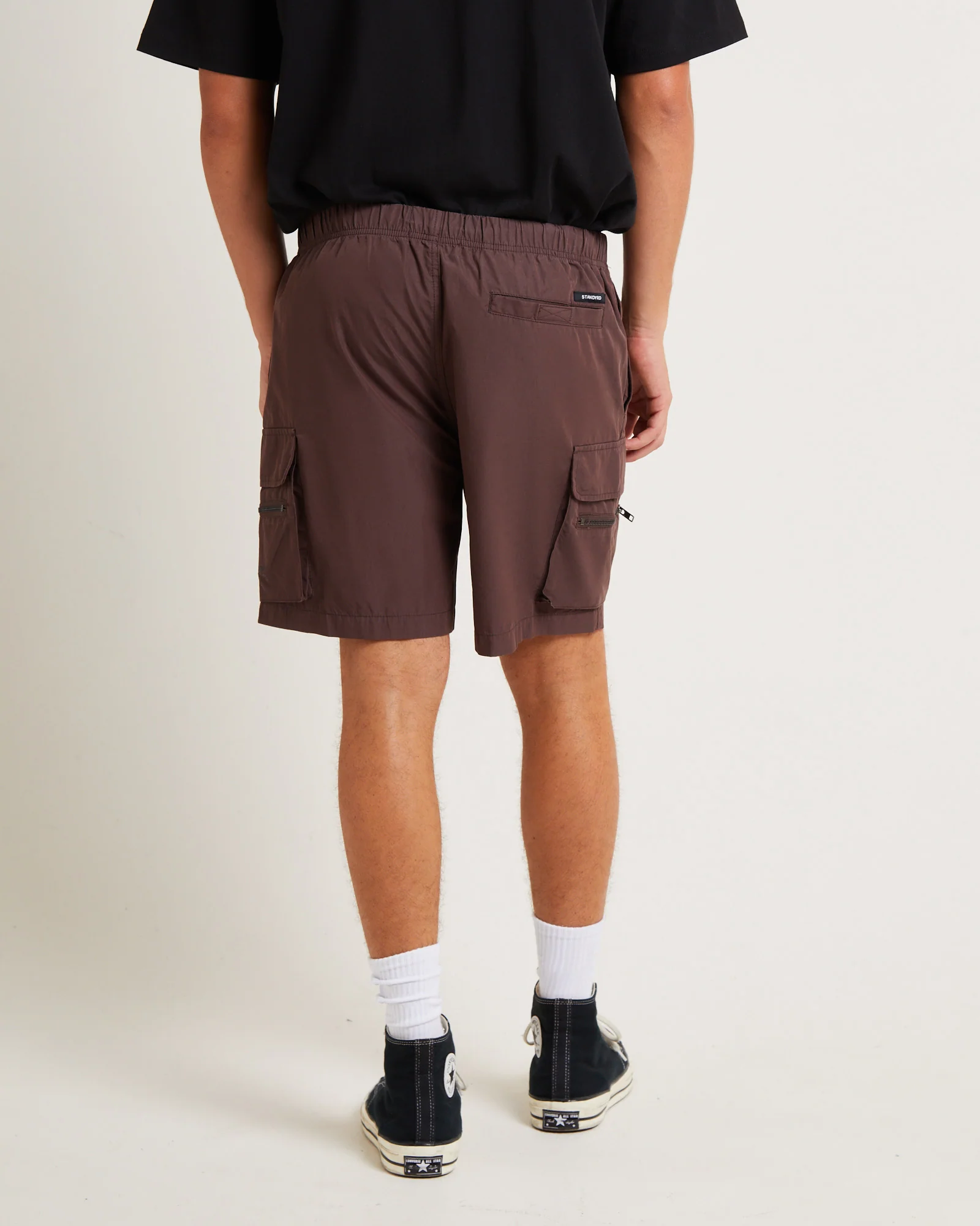 Utility Shorts in Umber Brown - Image 3