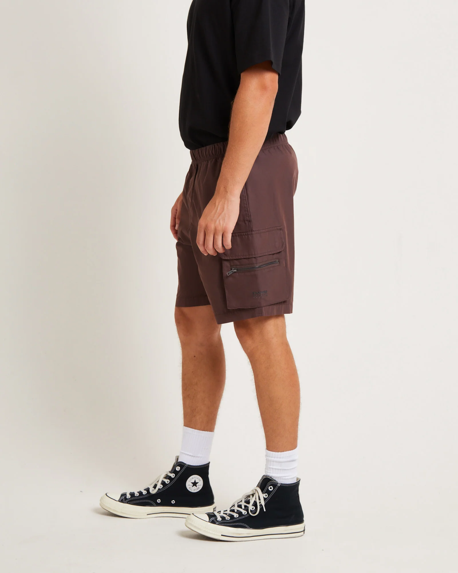 Utility Shorts in Umber Brown - Image 5