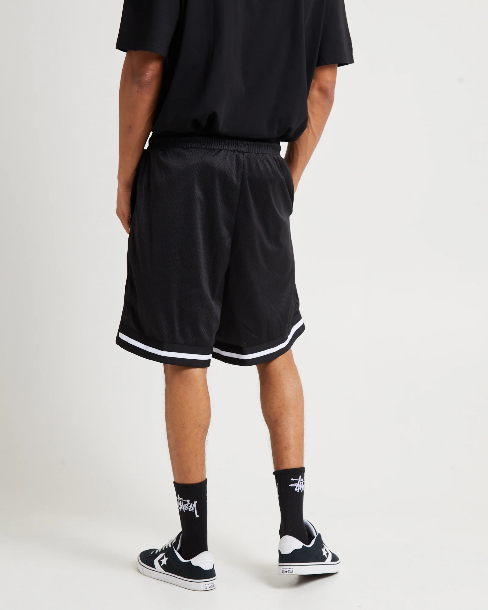 Varsity Mesh Shorts Black/White - Image 7