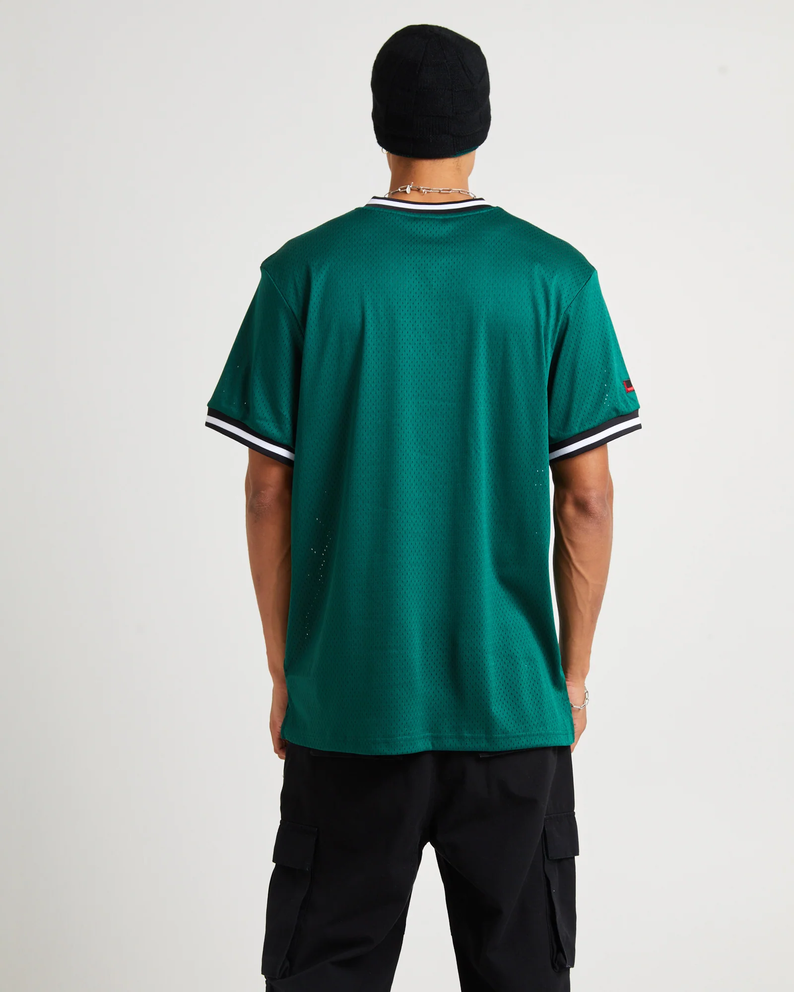 Varsity Mesh T-Shirt Dark Green - Image 5