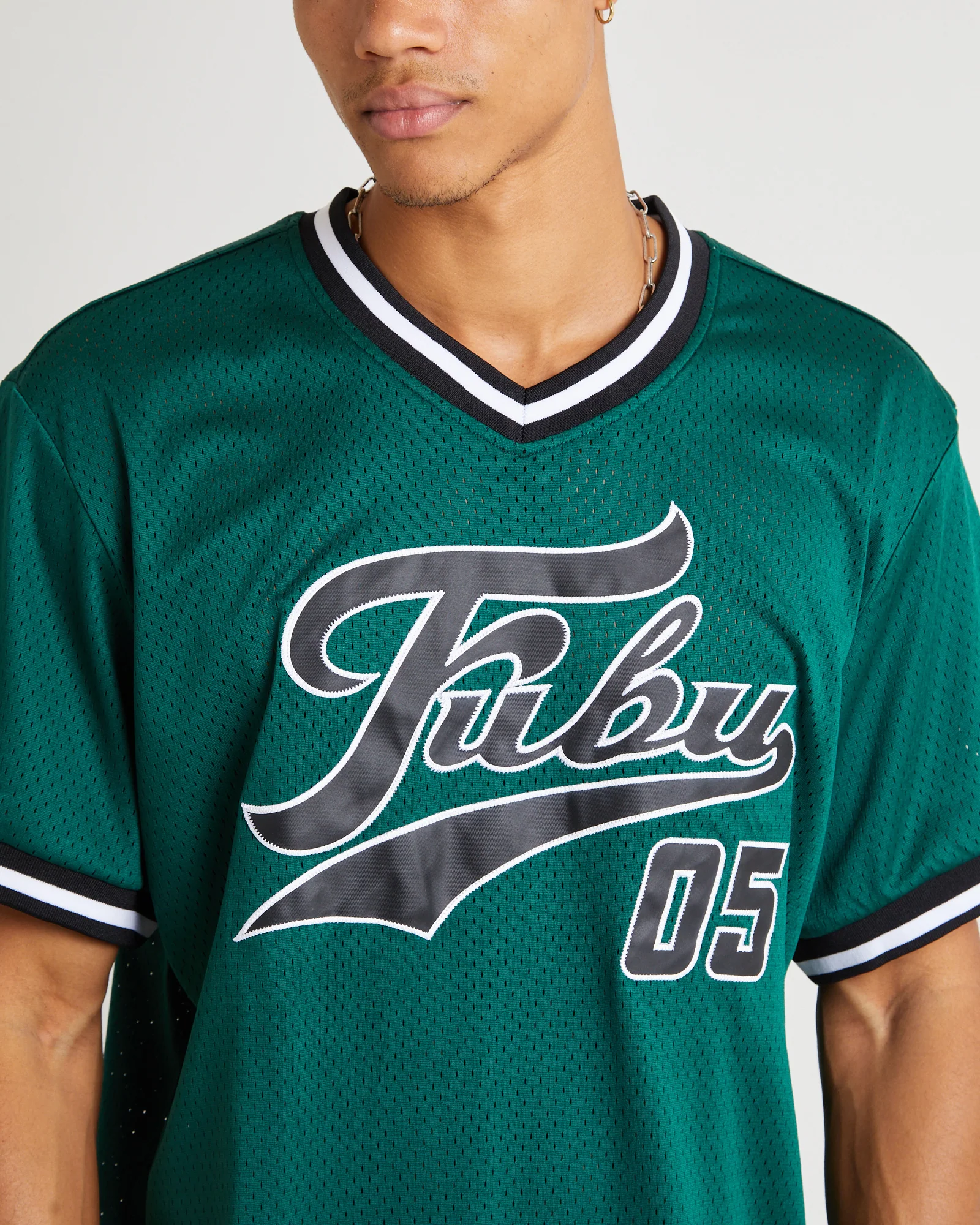 Varsity Mesh T-Shirt Dark Green - Image 6