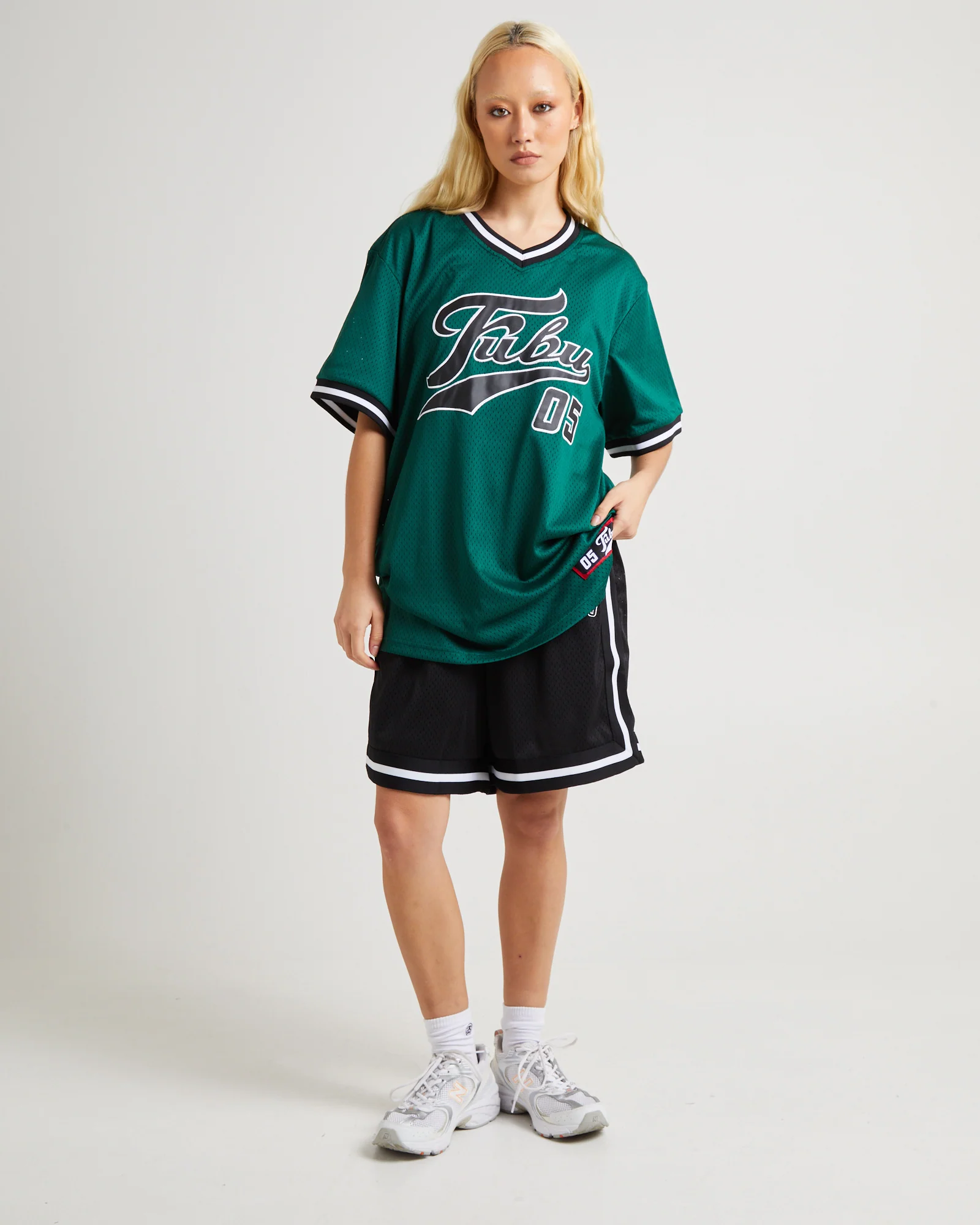Varsity Mesh T-Shirt Dark Green - Image 7