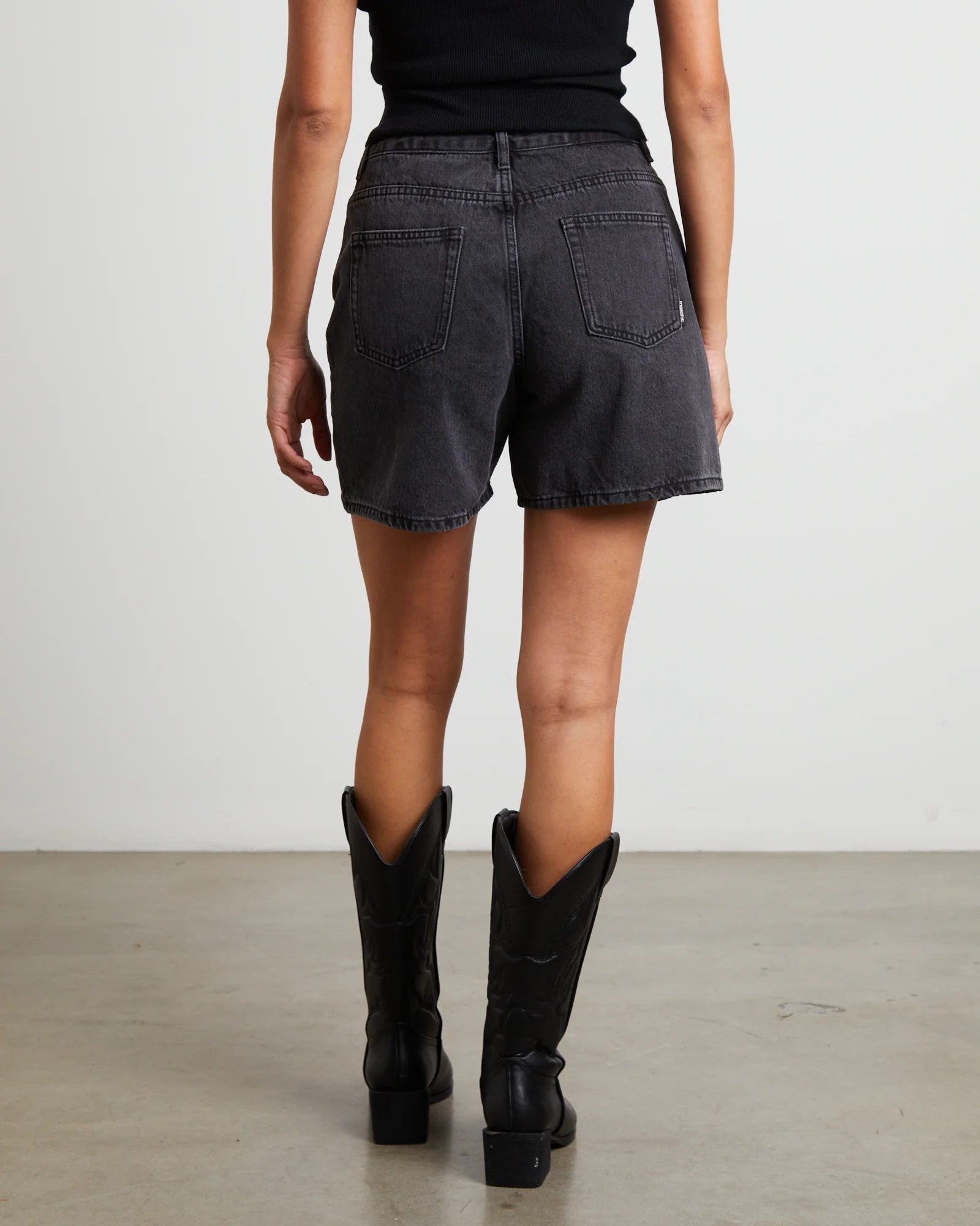 Vinnie Vintage Denim Shorts in Afters Black - Image 2