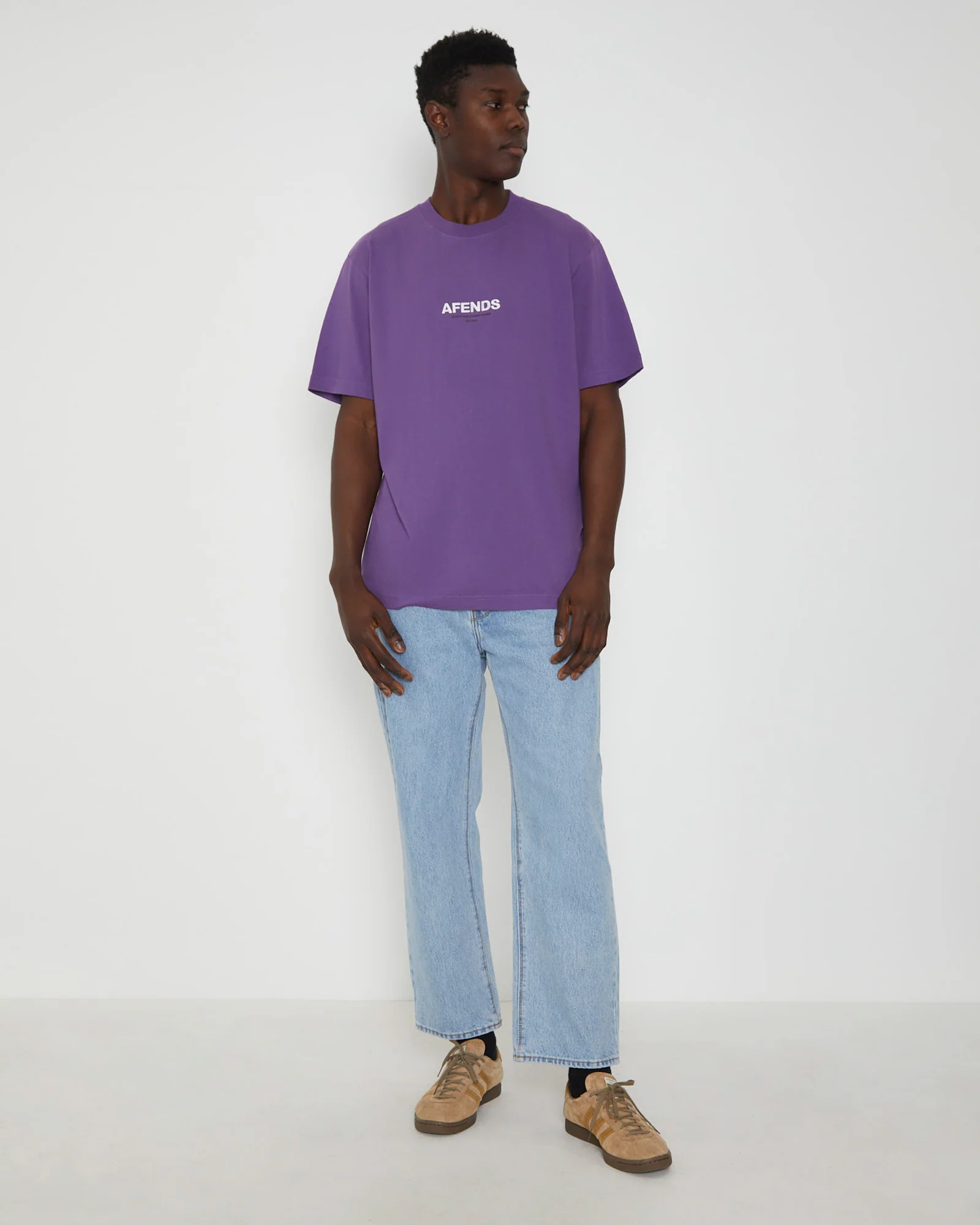 Vinyl Retro Fit Short Sleeve T-Shirt in Faded Purple - Image 3