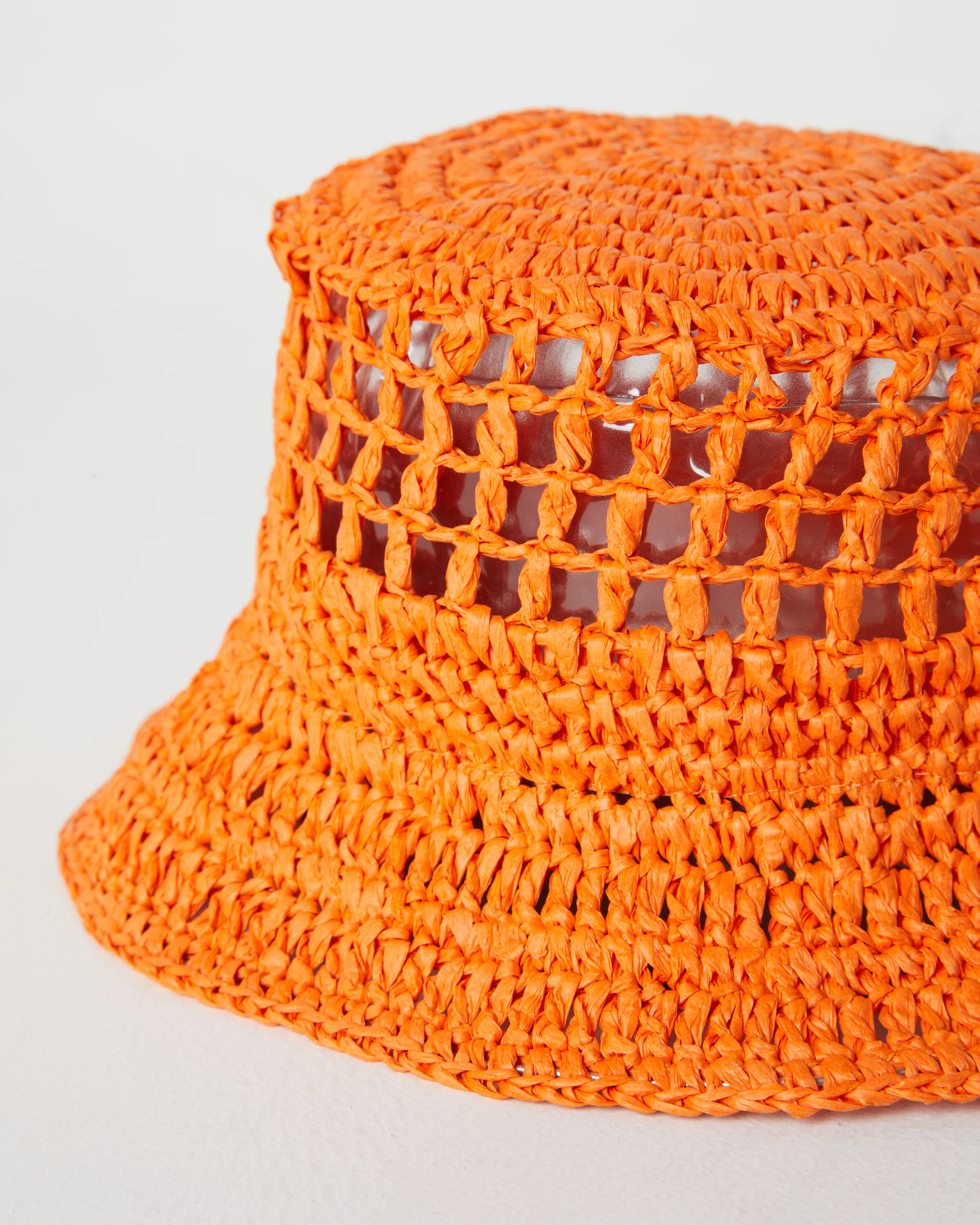 Vista Straw Bucket Hat in Orange - Image 3
