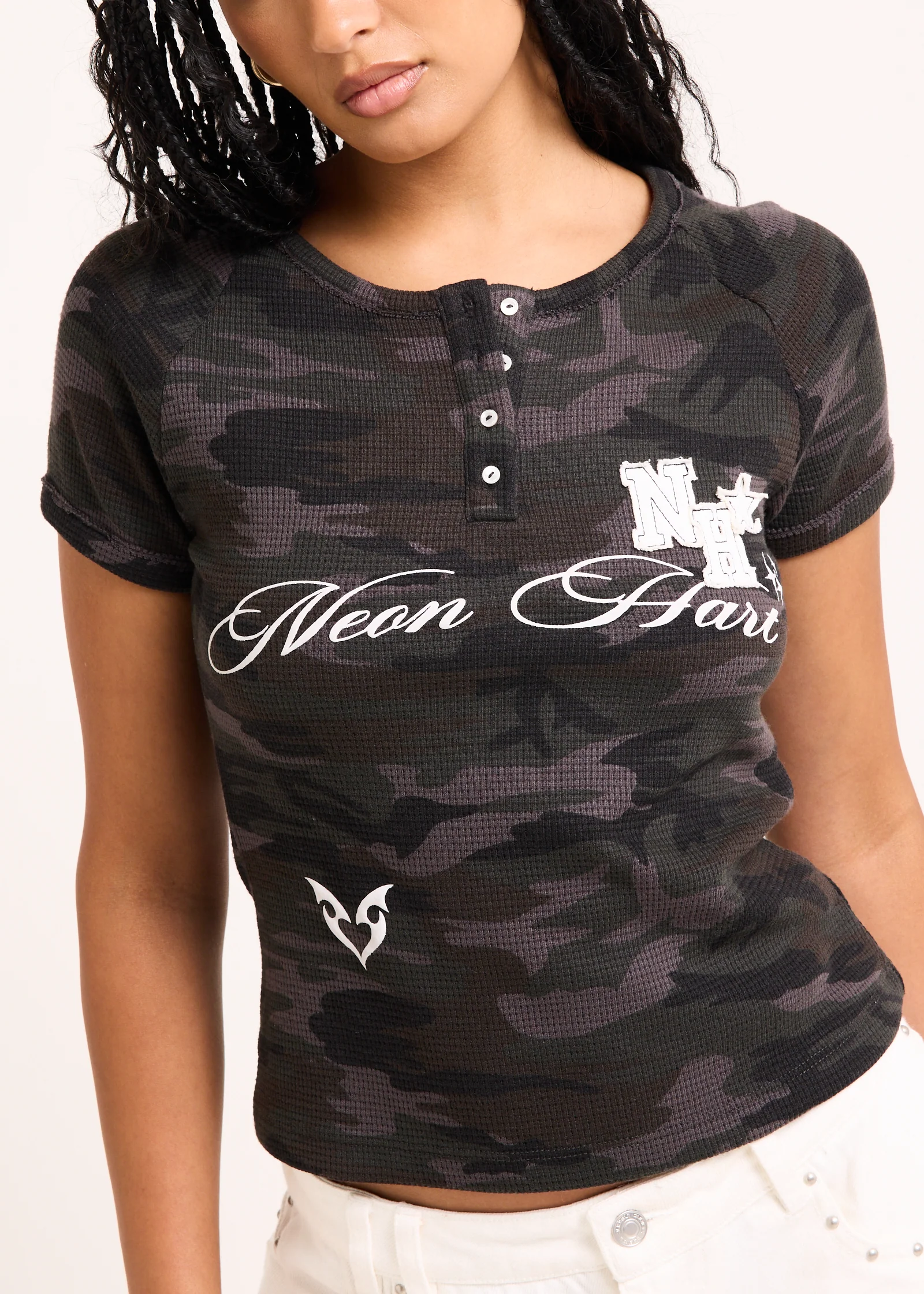 Waffle Camo Henley T-Shirt - Image 6