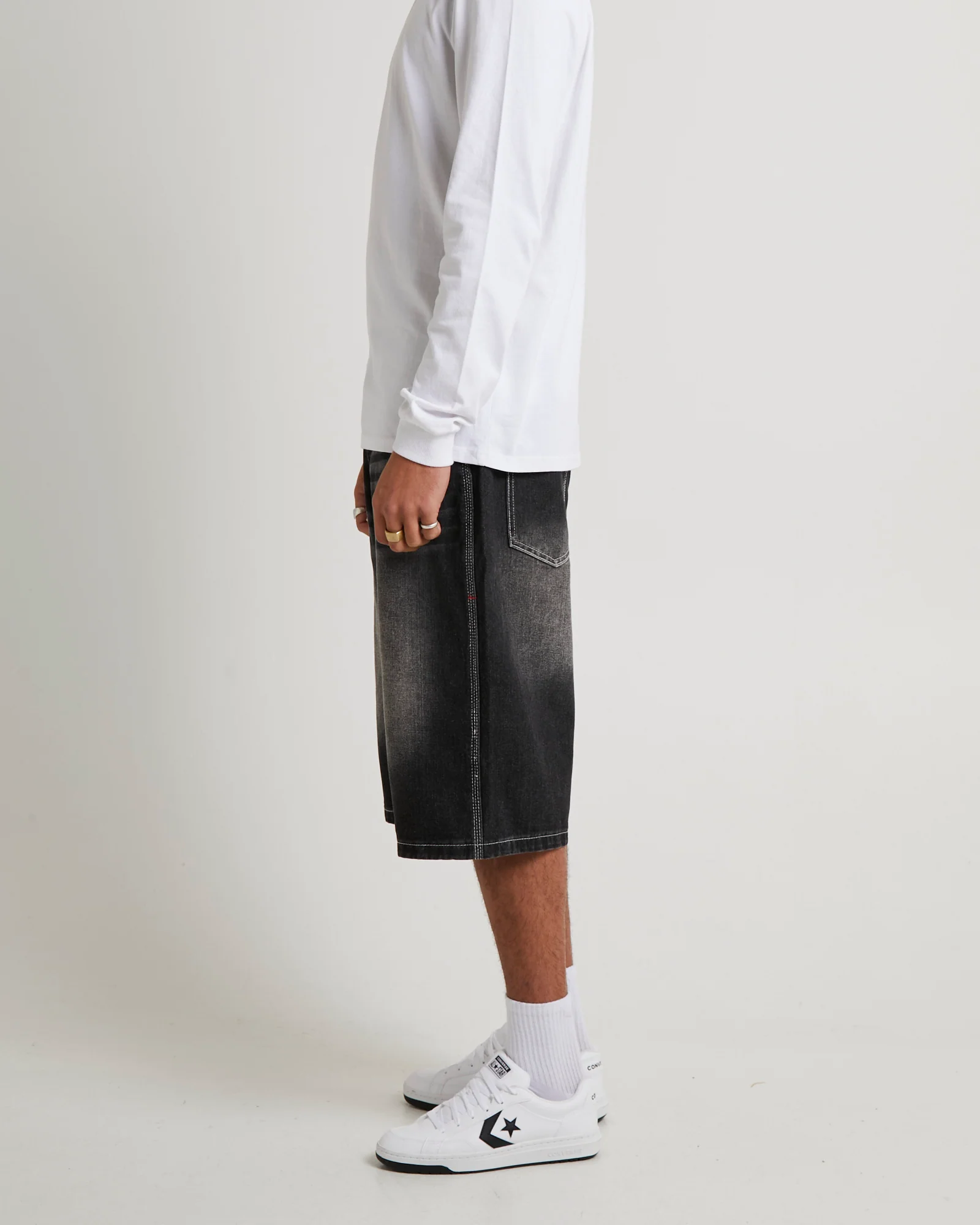Washed Black Jumbo Jorts - Image 3