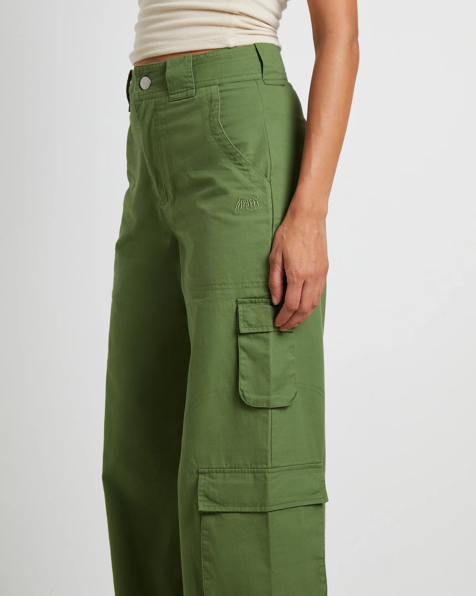 Water Pipe Cargo Pants in Khaki Green - Image 5