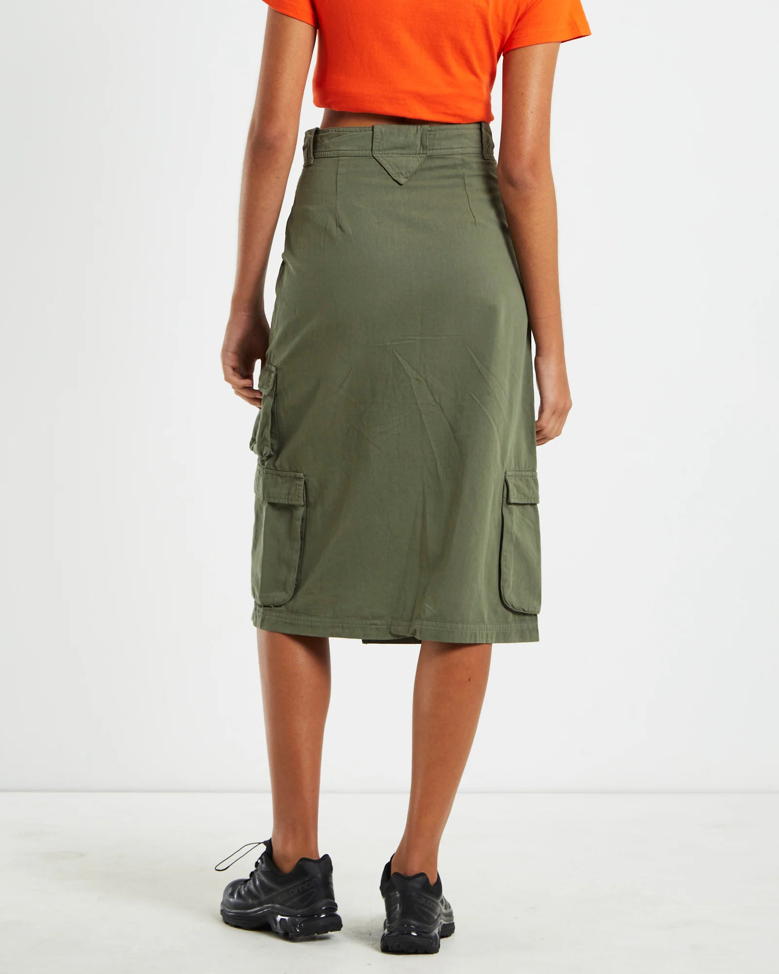 Waterpipe Midi Cargo Skirt Khaki - Image 2