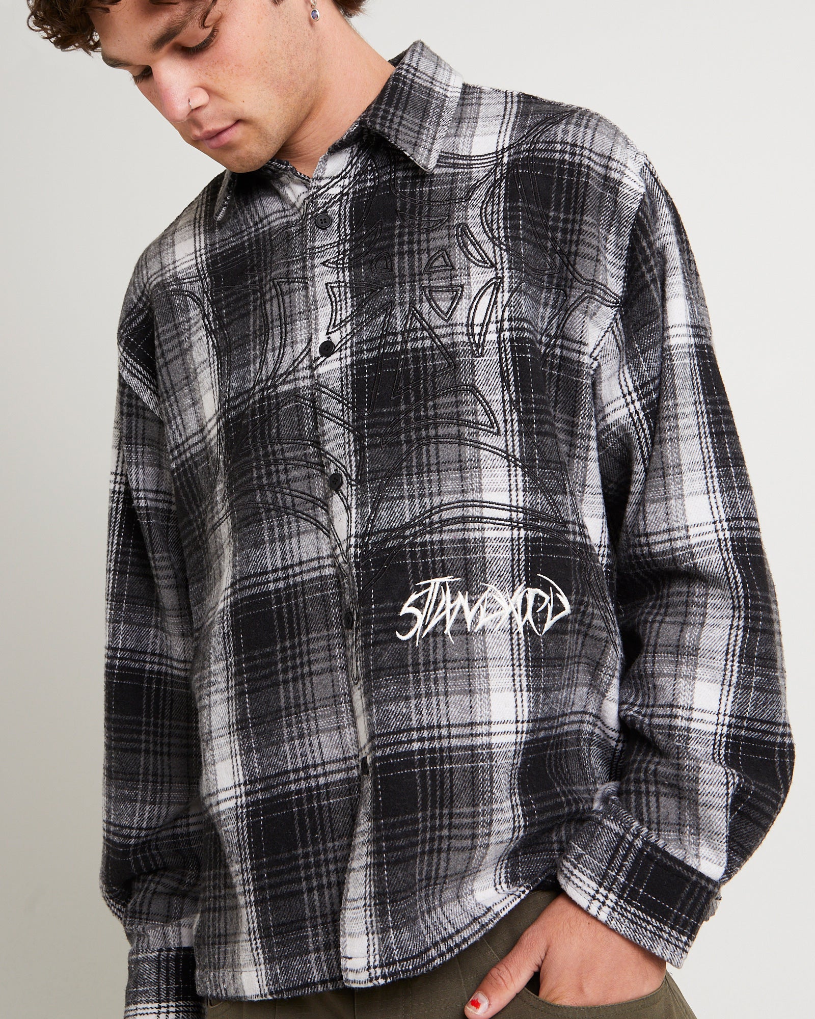 Web Long Sleeve Flannel Shirt - Image 5