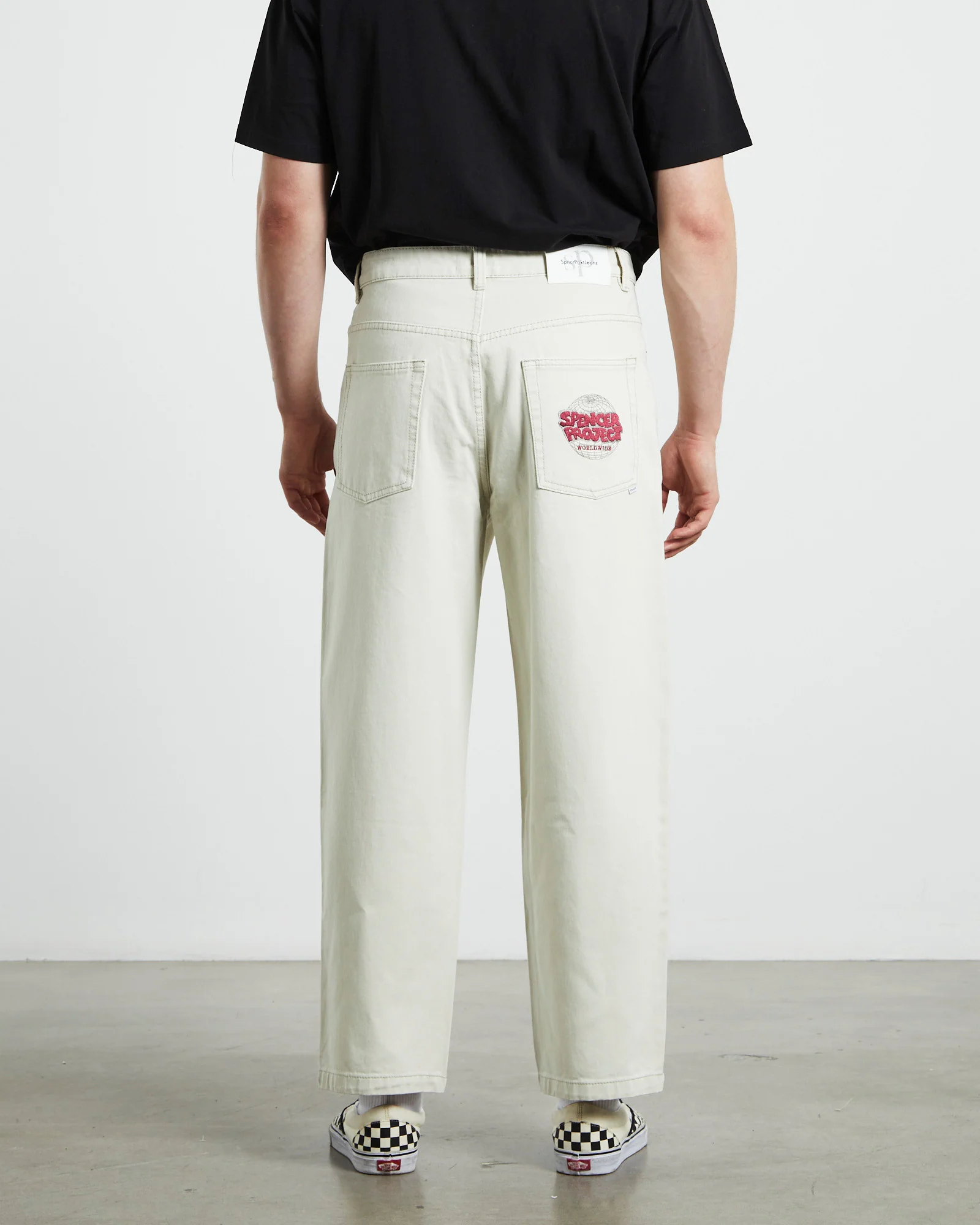 Wide Boy Contrast Stitch Ecru - Image 2
