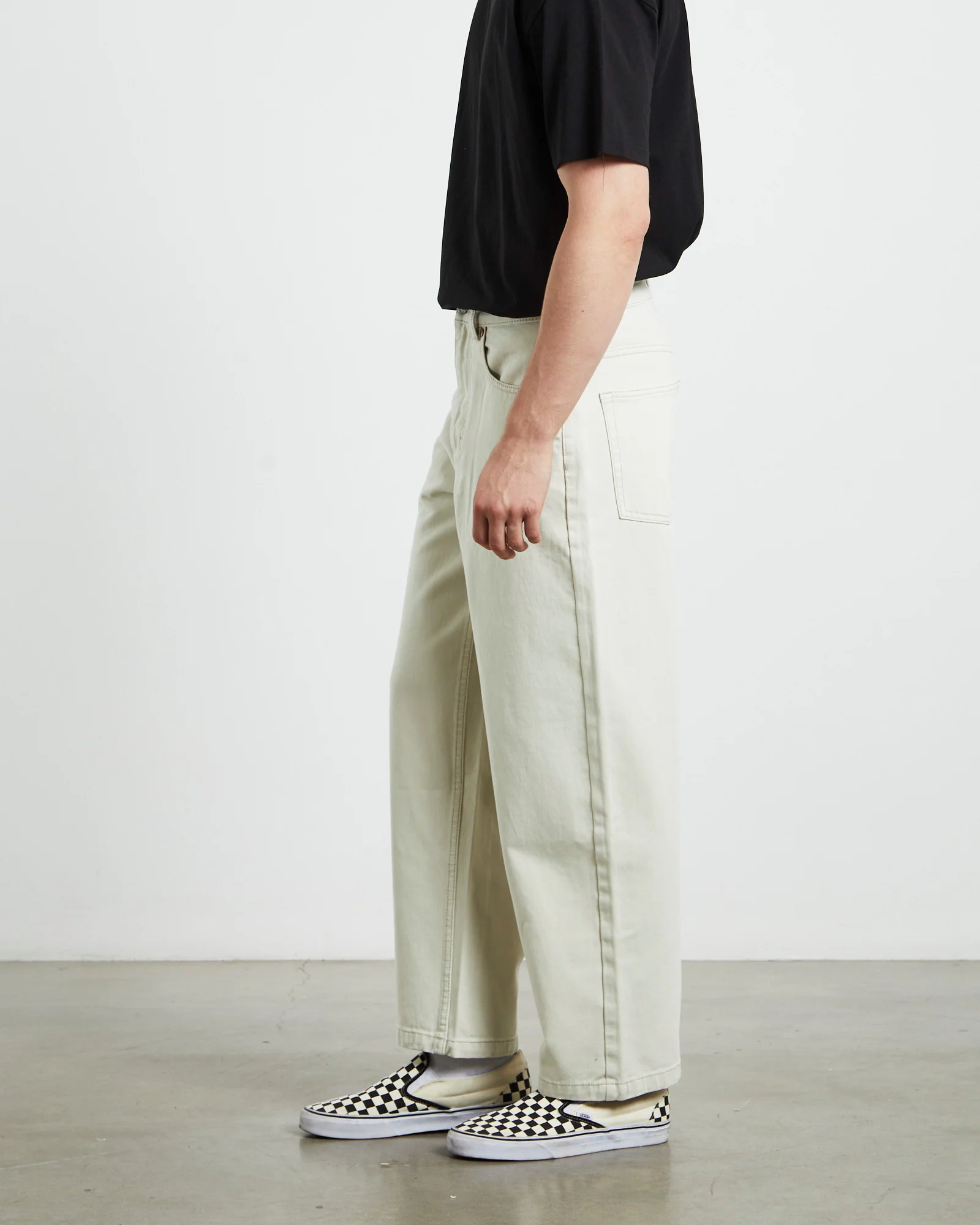 Wide Boy Contrast Stitch Ecru - Image 4