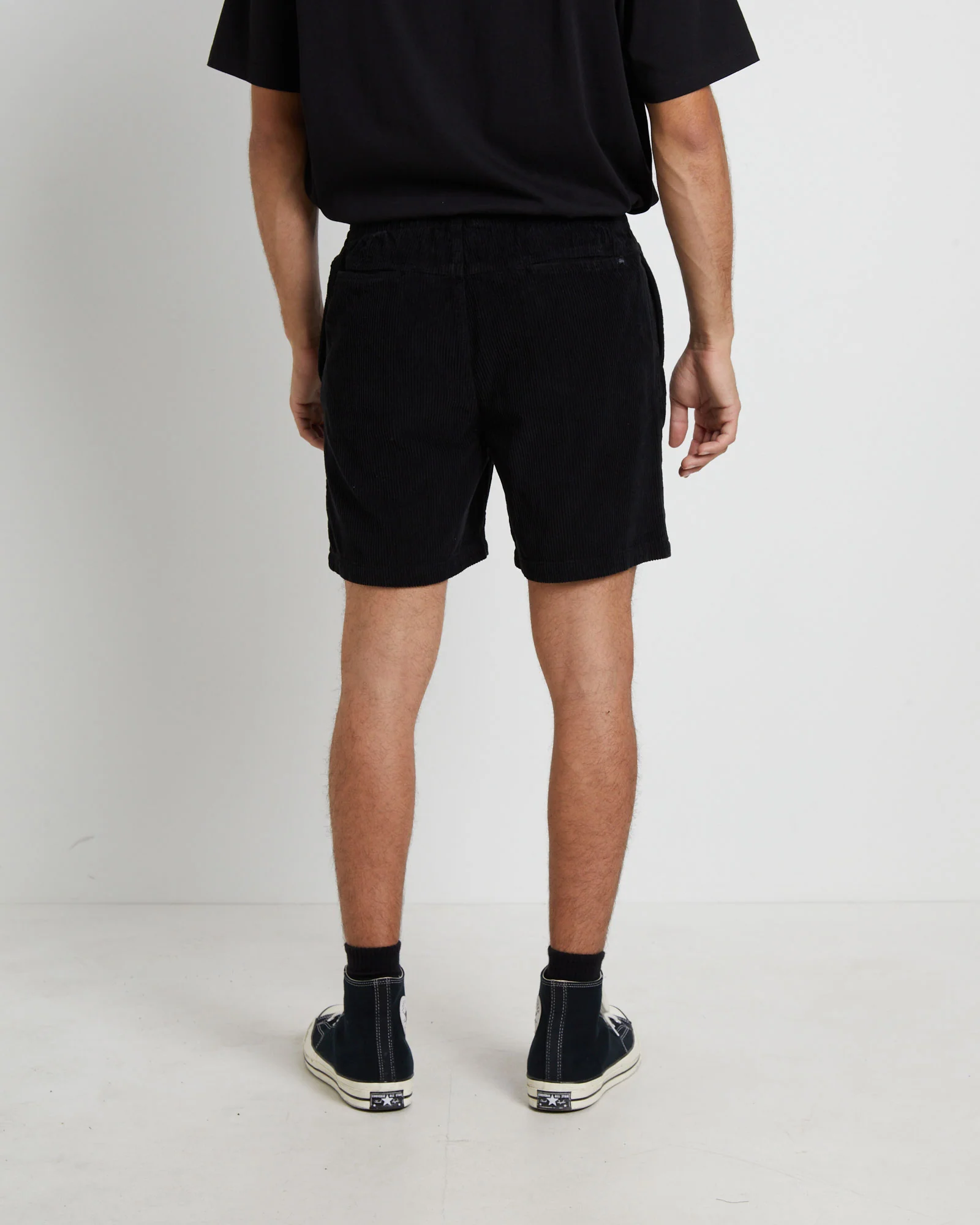 Wide Wale Cord Beachshorts in Black - Image 2