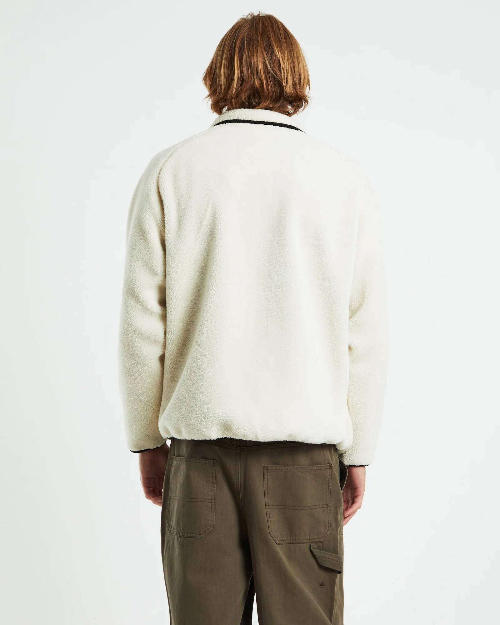 Work Sherpa Zip Crewneck Jumper Natural - Image 2