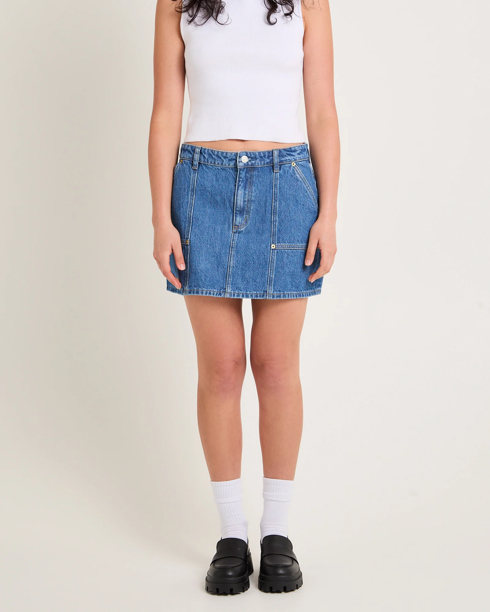 Worker Denim Mini Skirt - Image 2