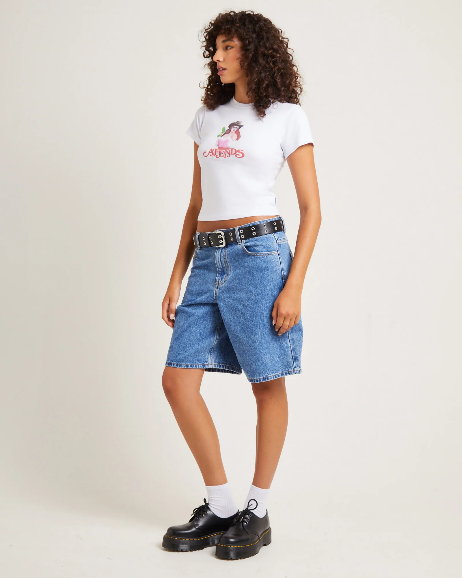 Worlds Above Recycled Baby Tee White - Image 4