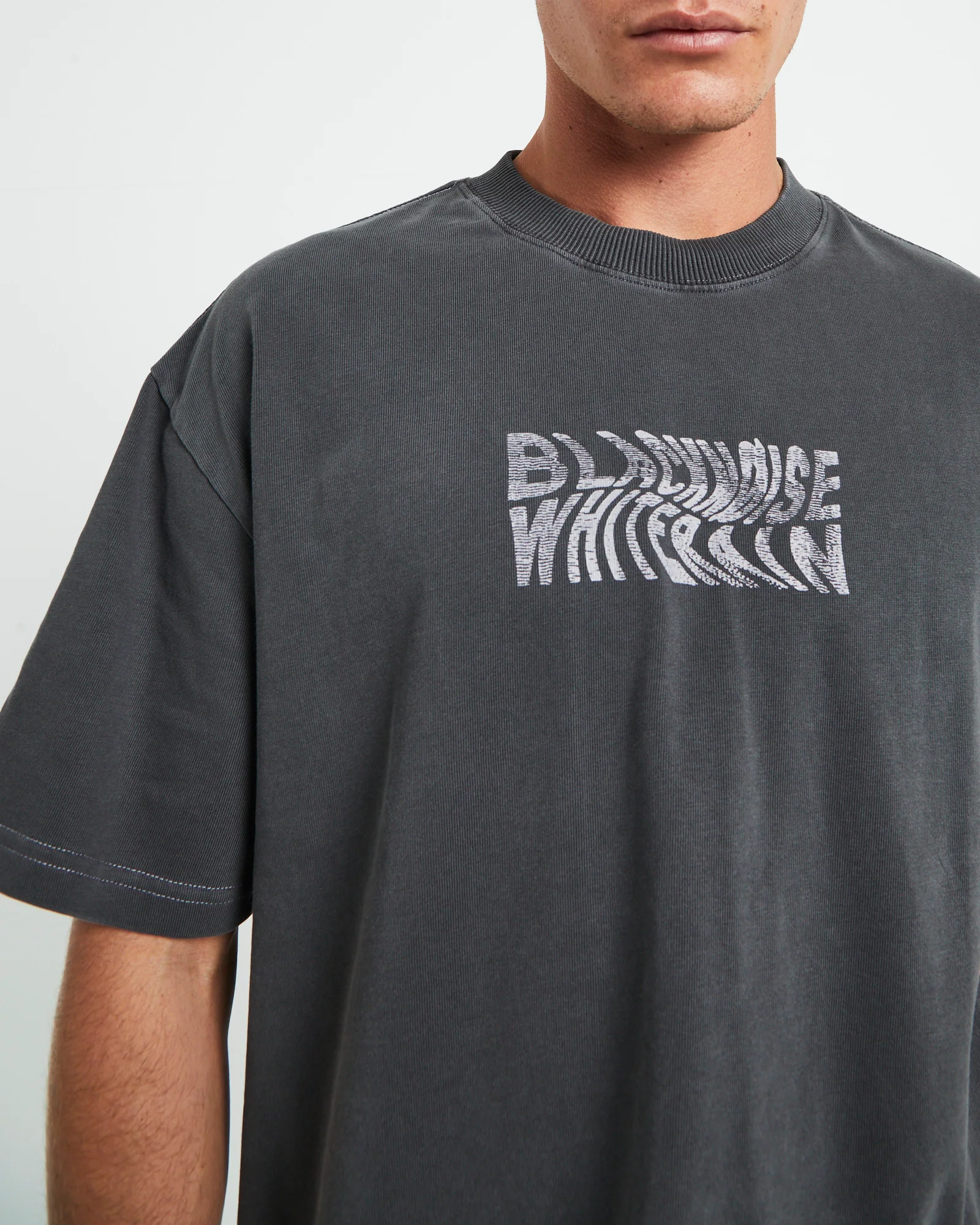 Wrapped Short Sleeve T-Shirt in Pewter Grey - Image 6