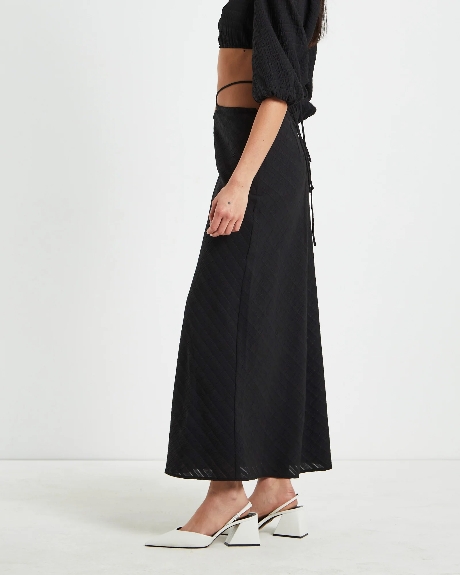 Wren Wrap Midi Skirt in Black - Image 4