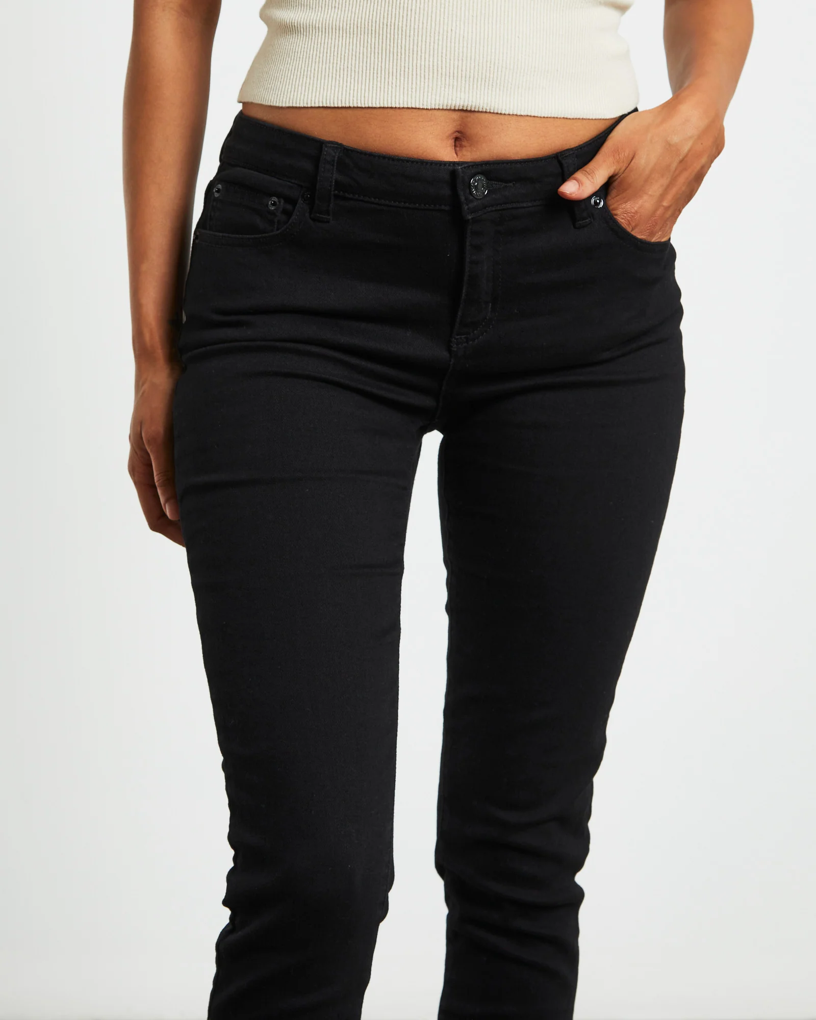 Y2K Low Licks Skinny Denim Jeans in Prize Black - Image 6
