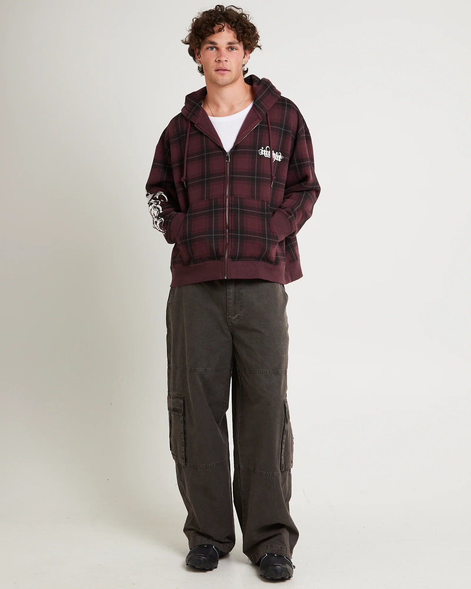 Yard Check Zip Through Hoodie - Image 3