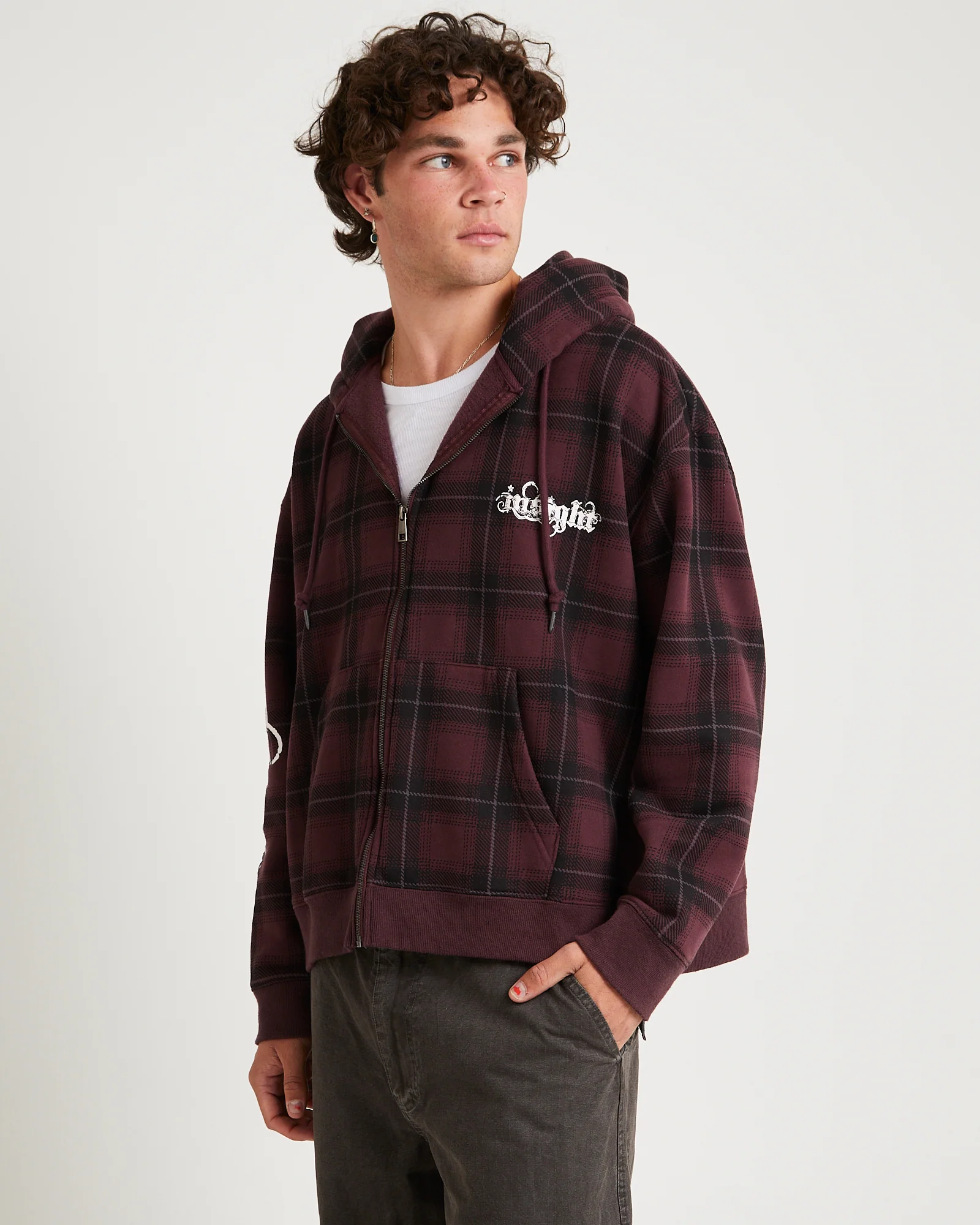 Yard Check Zip Through Hoodie - Image 4