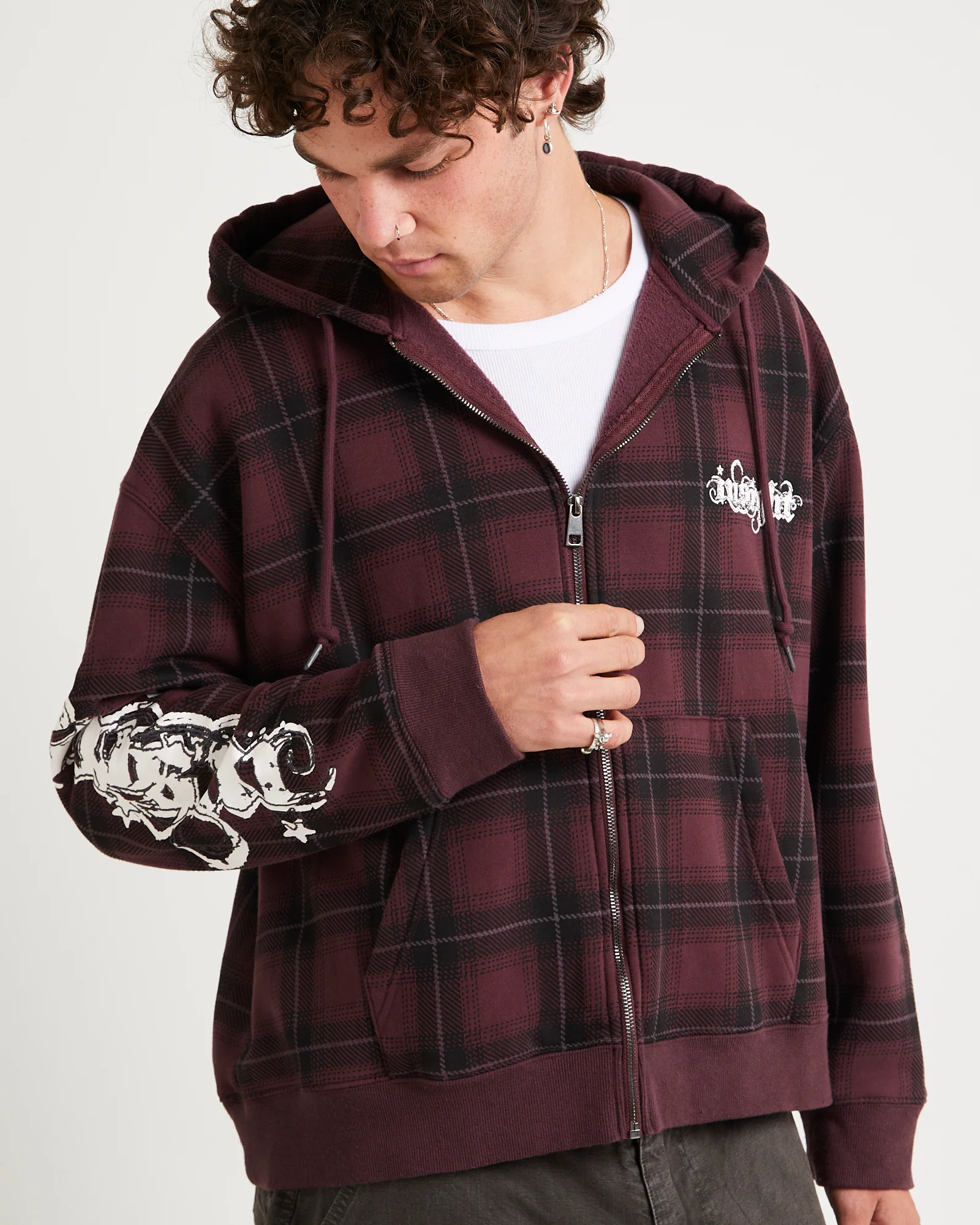 Yard Check Zip Through Hoodie - Image 5