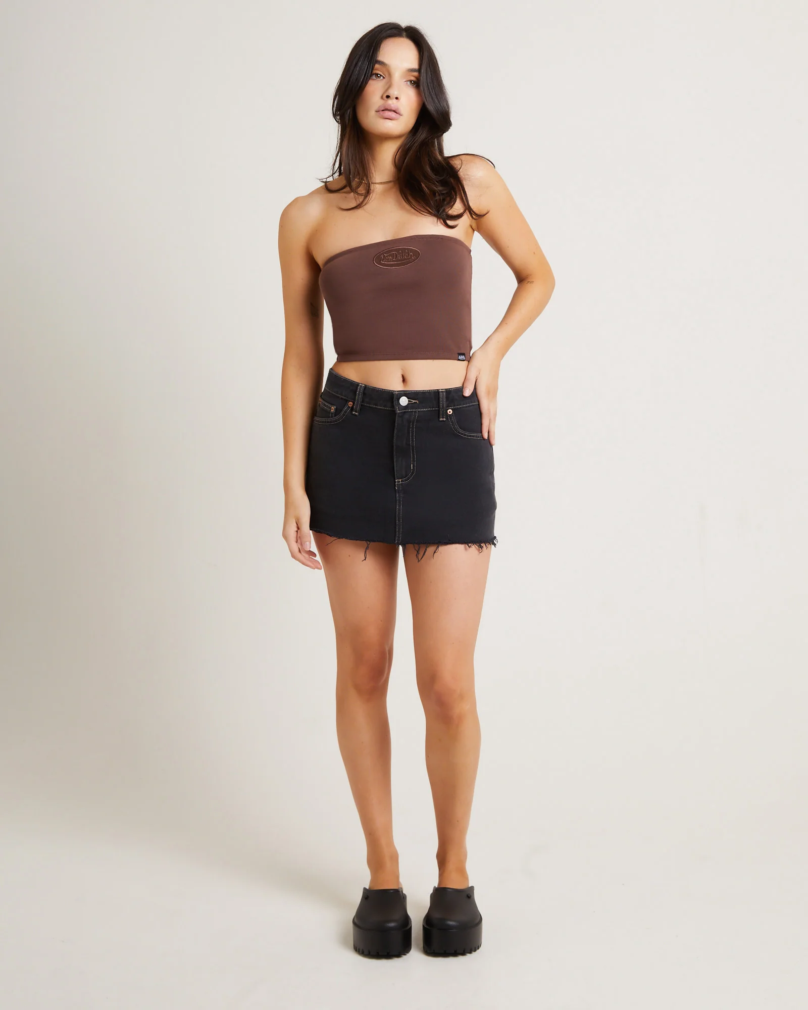 Yardage Bandeau Top in Brown - Image 3