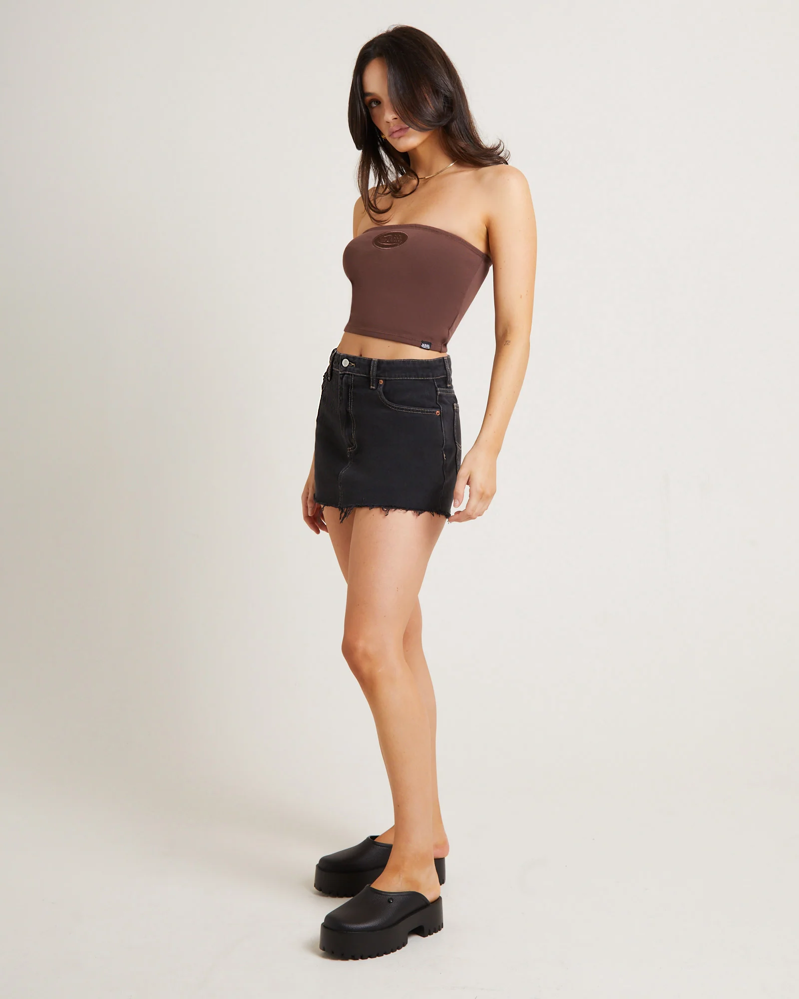 Yardage Bandeau Top in Brown - Image 4
