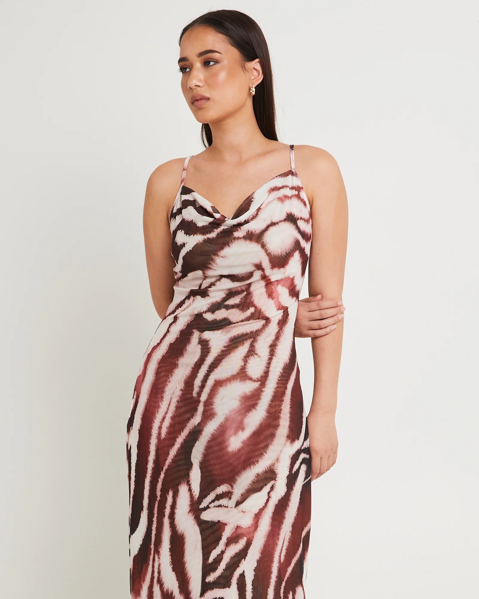 Zebra Mesh Maxi Dress - Image 3