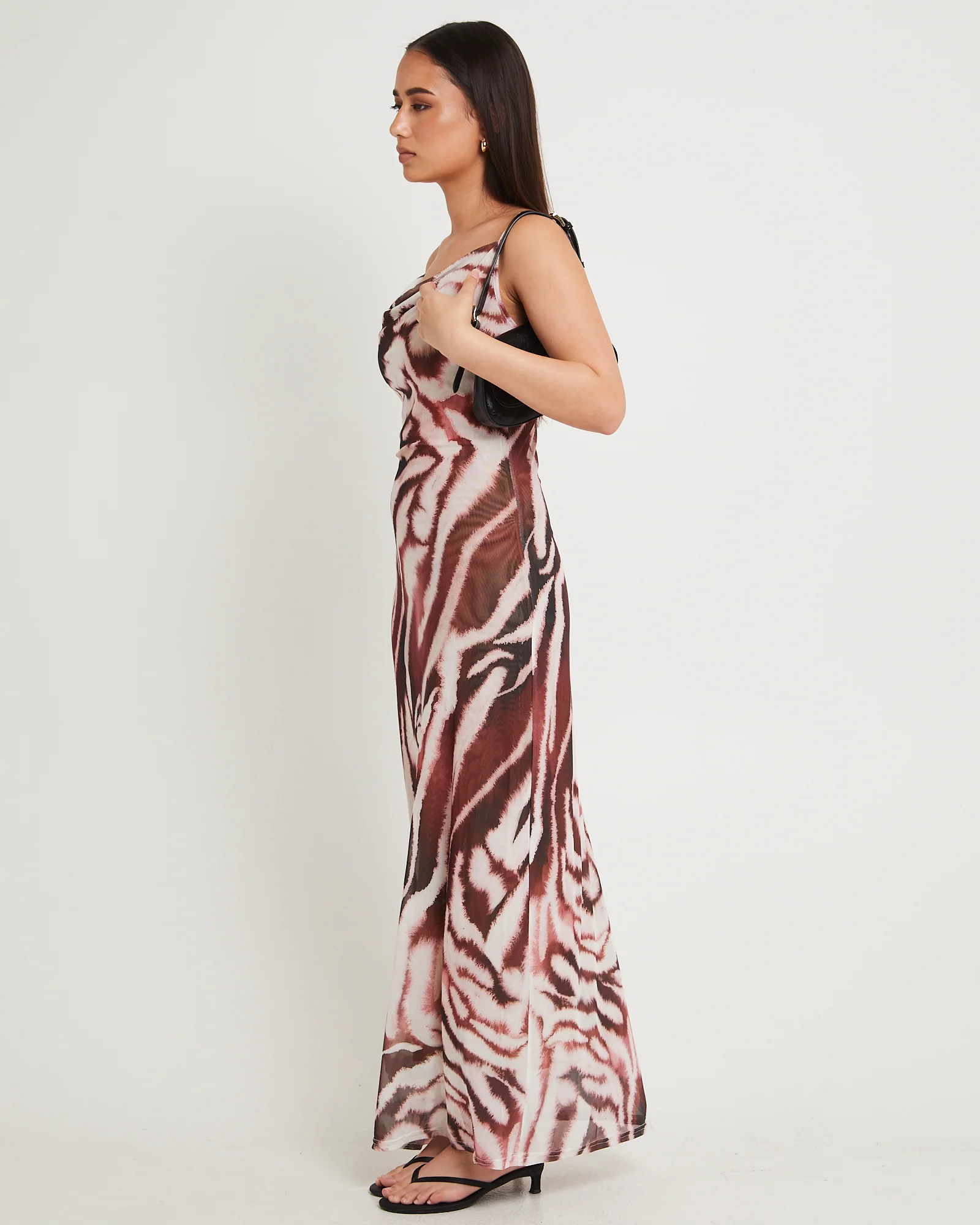 Zebra Mesh Maxi Dress - Image 4
