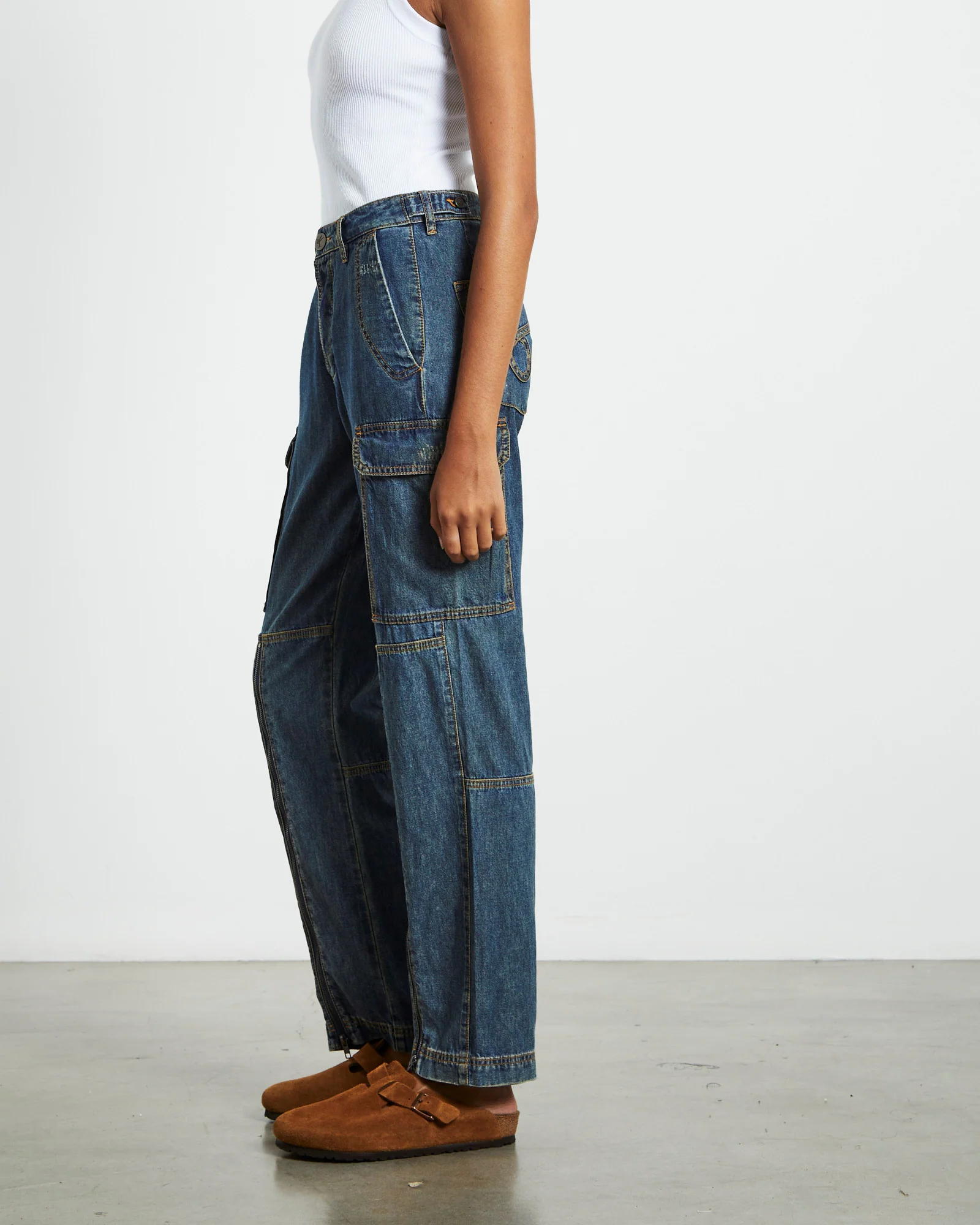 Zipped Cargo Motion Jeans Used Blue - Image 3