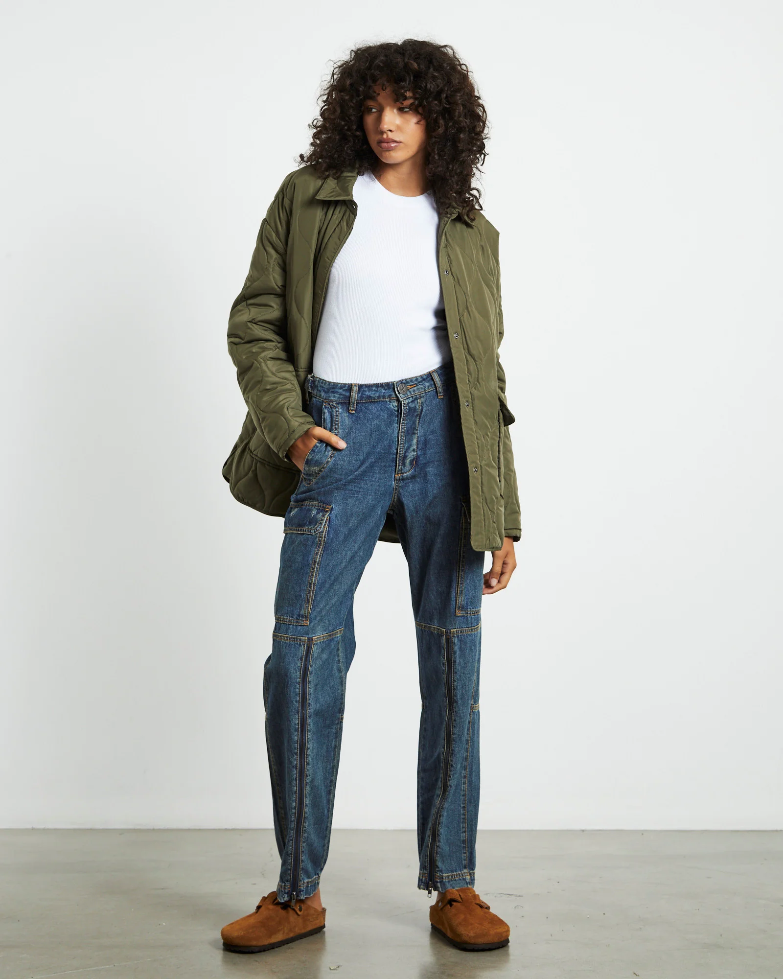 Zipped Cargo Motion Jeans Used Blue - Image 4