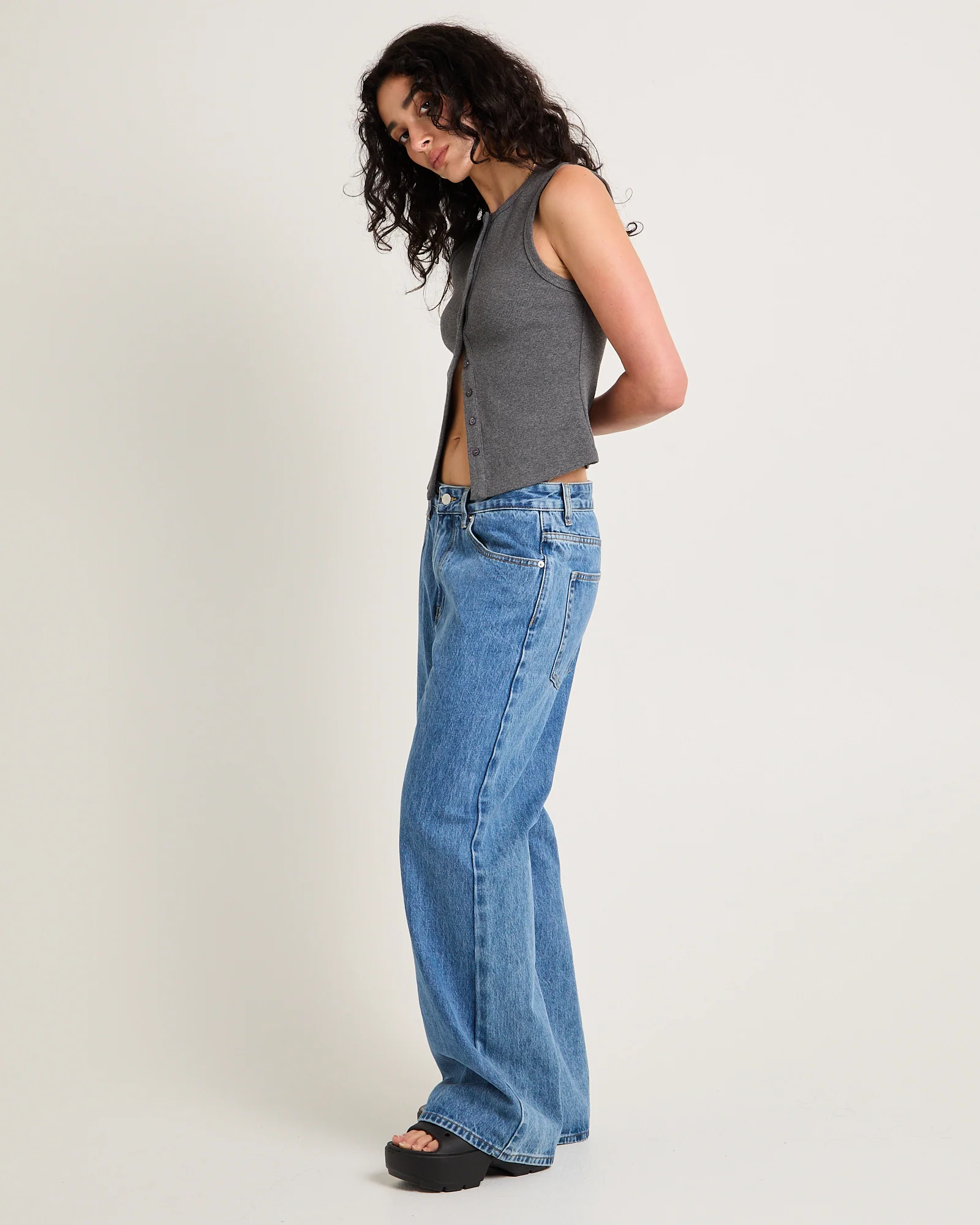 Zoe Button Front Tank Top - Image 4