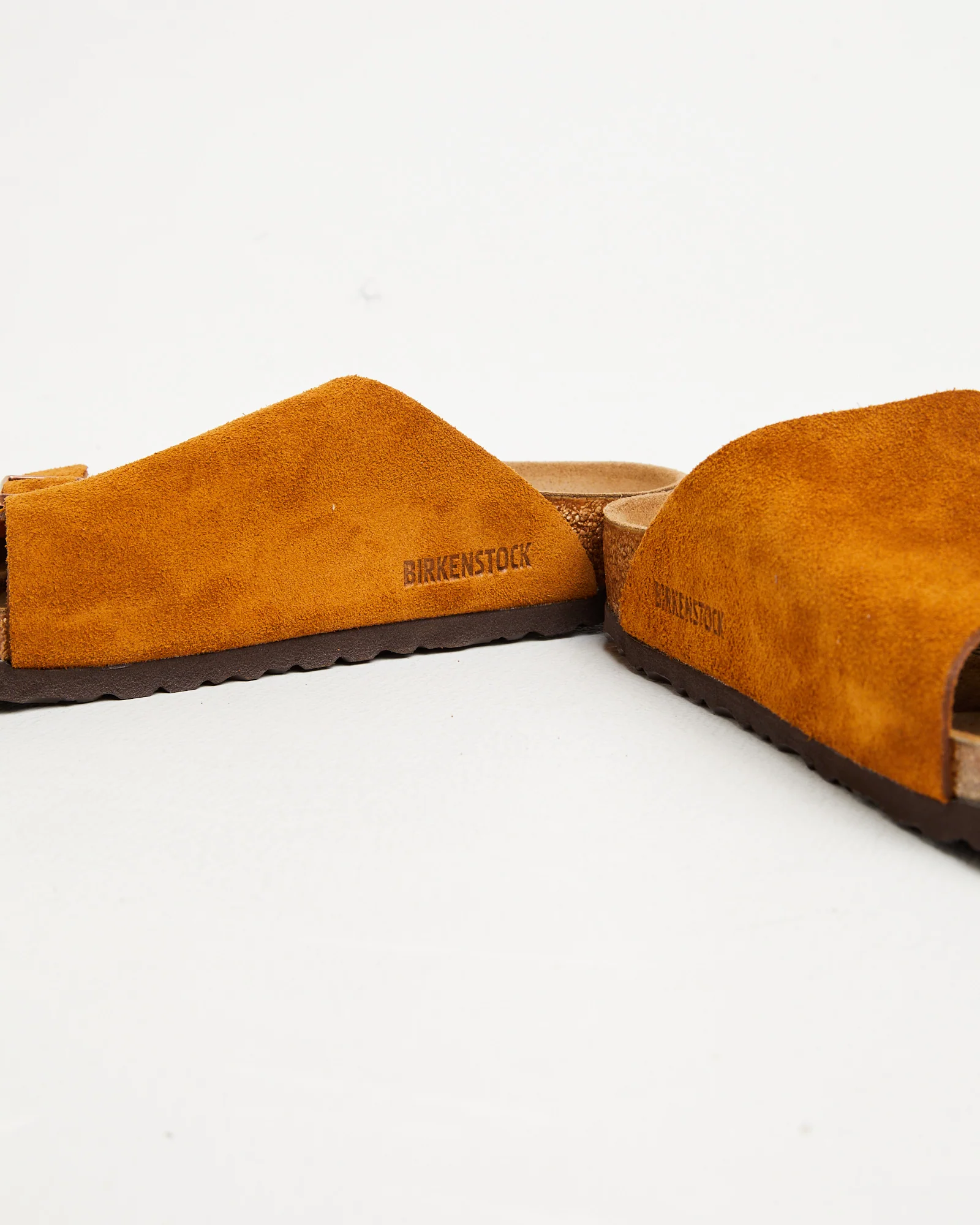 Zurich Regular Leather Suede Sandals in Mink - Image 3