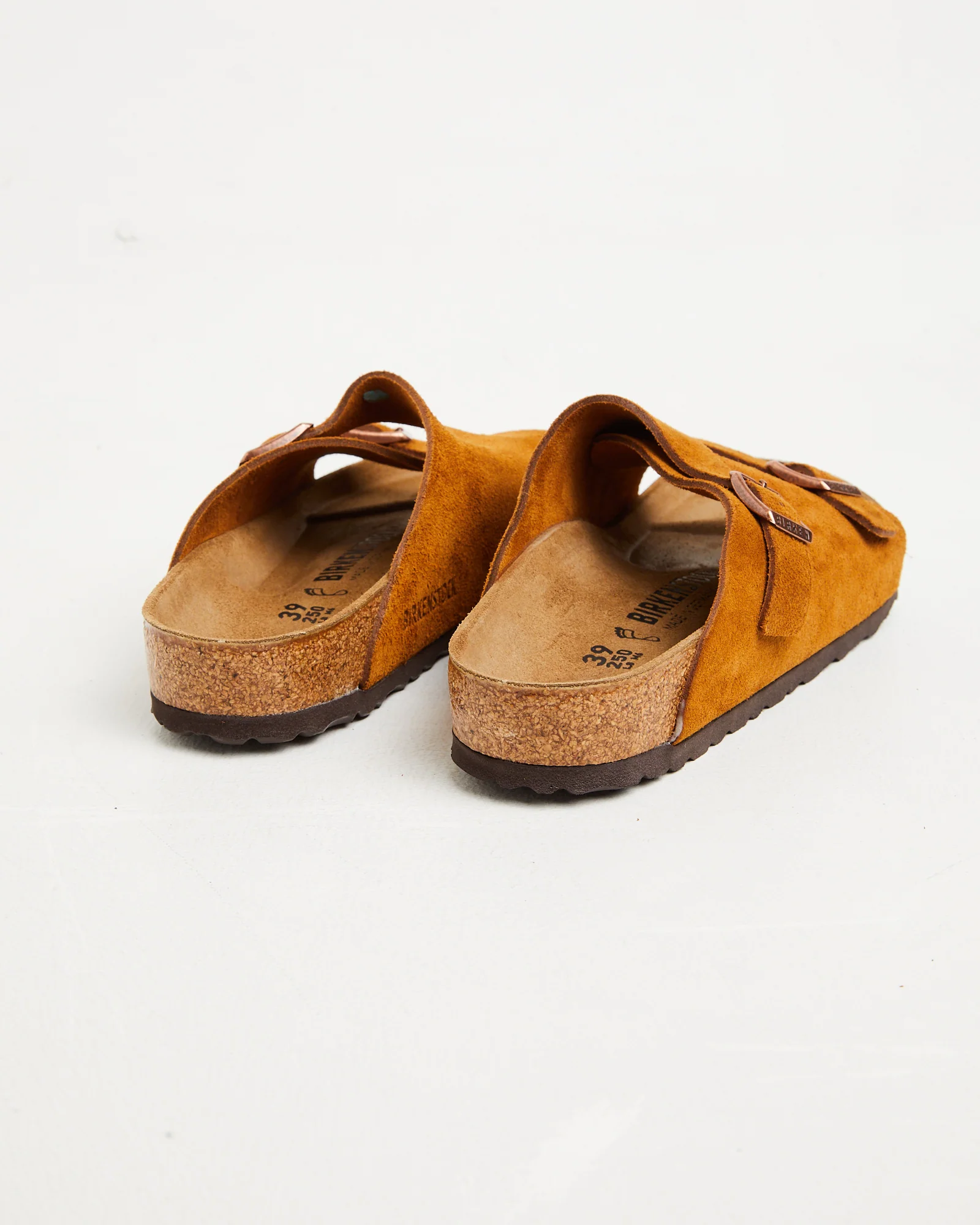 Zurich Regular Leather Suede Sandals in Mink - Image 5