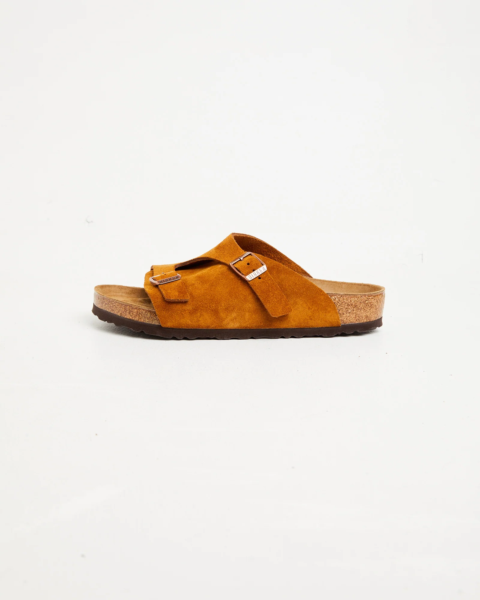 Zurich Regular Leather Suede Sandals in Mink - Image 7