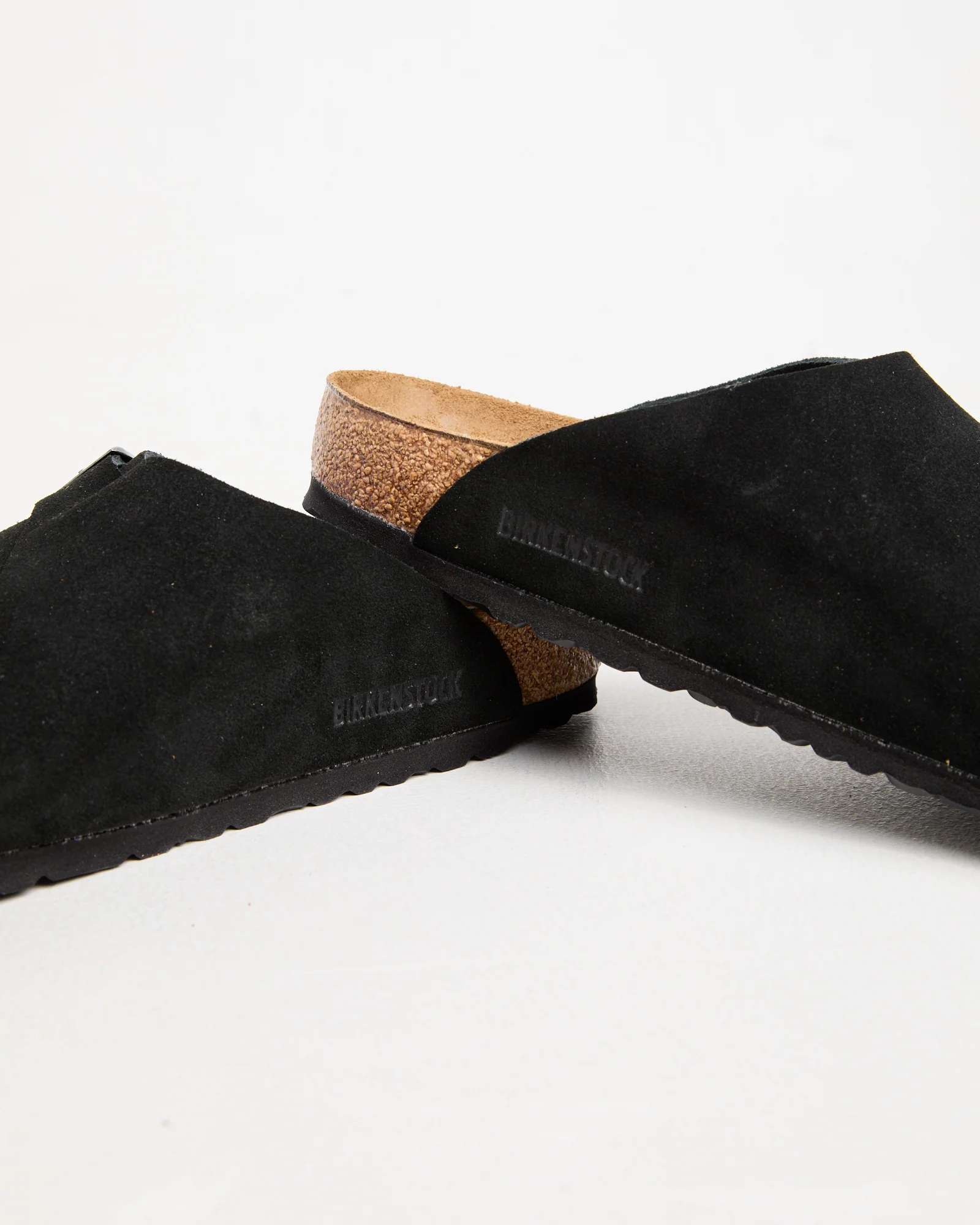 Zurich Regular Suede Leather Sandals in Black - Image 3